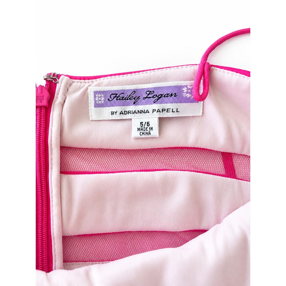 NWT Adrianna Papell Pink Ombre Babydoll Mini Dress Size 5/6  HOCO Prom 90s Party - Picture 6 of 8